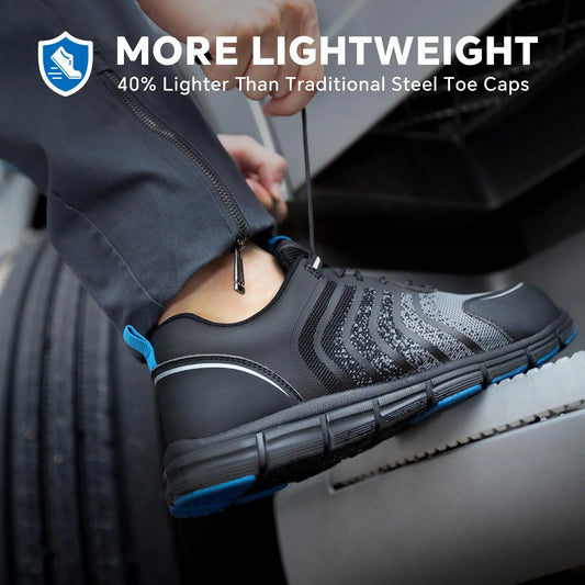 Composite Toe, Non-Slip, Puncture-Proof, Lightweight & Breathable Sneakers
