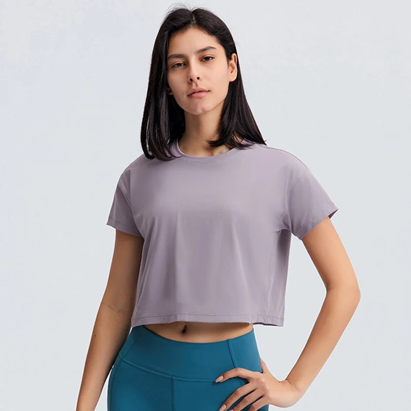 Loose Blouses Women Seamless Sport t-Shirts