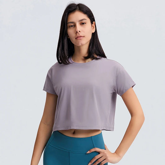Loose Blouses Women Seamless Sport t-Shirts
