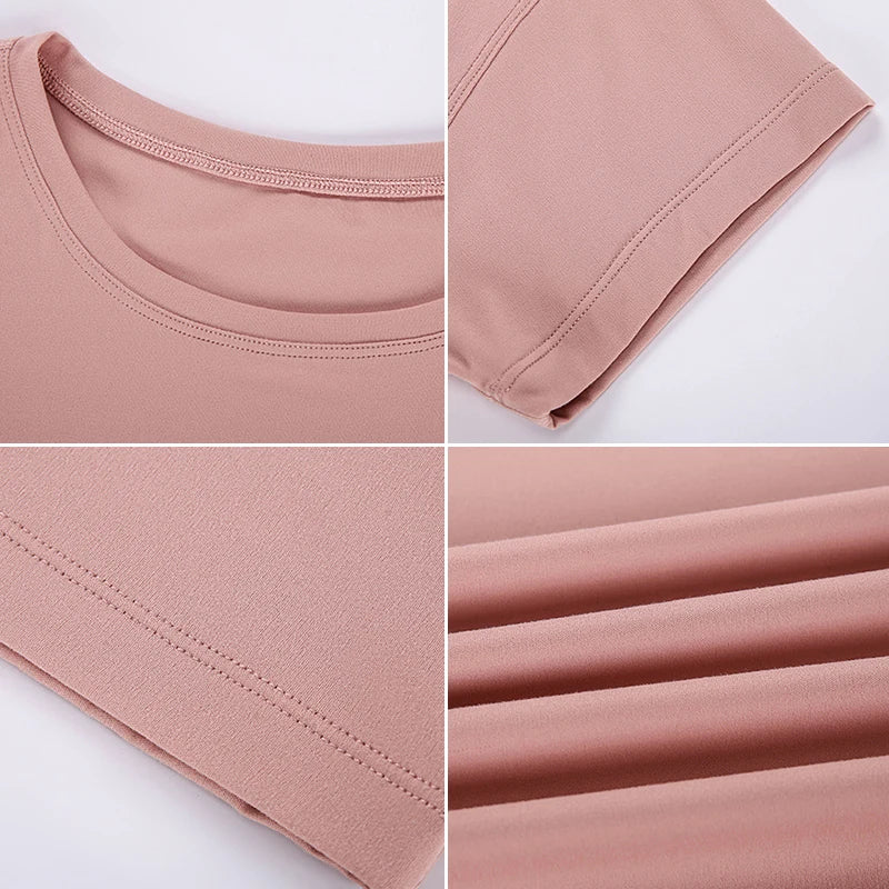 Loose Blouses Women Seamless Sport t-Shirts