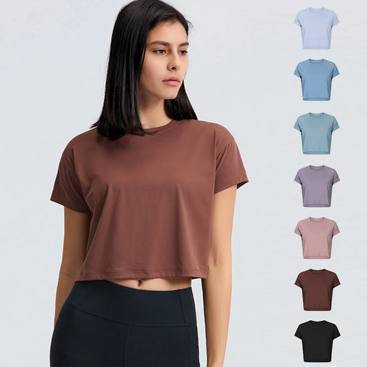 Loose Blouses Women Seamless Sport t-Shirts