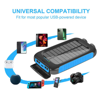 10000mAh Portable Waterproof Fast Charge Solar Power Bank