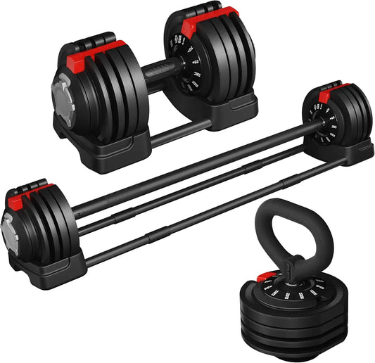 Fast Free Weight Adjustable Dumbbell Set  52.5lbs/90lbs