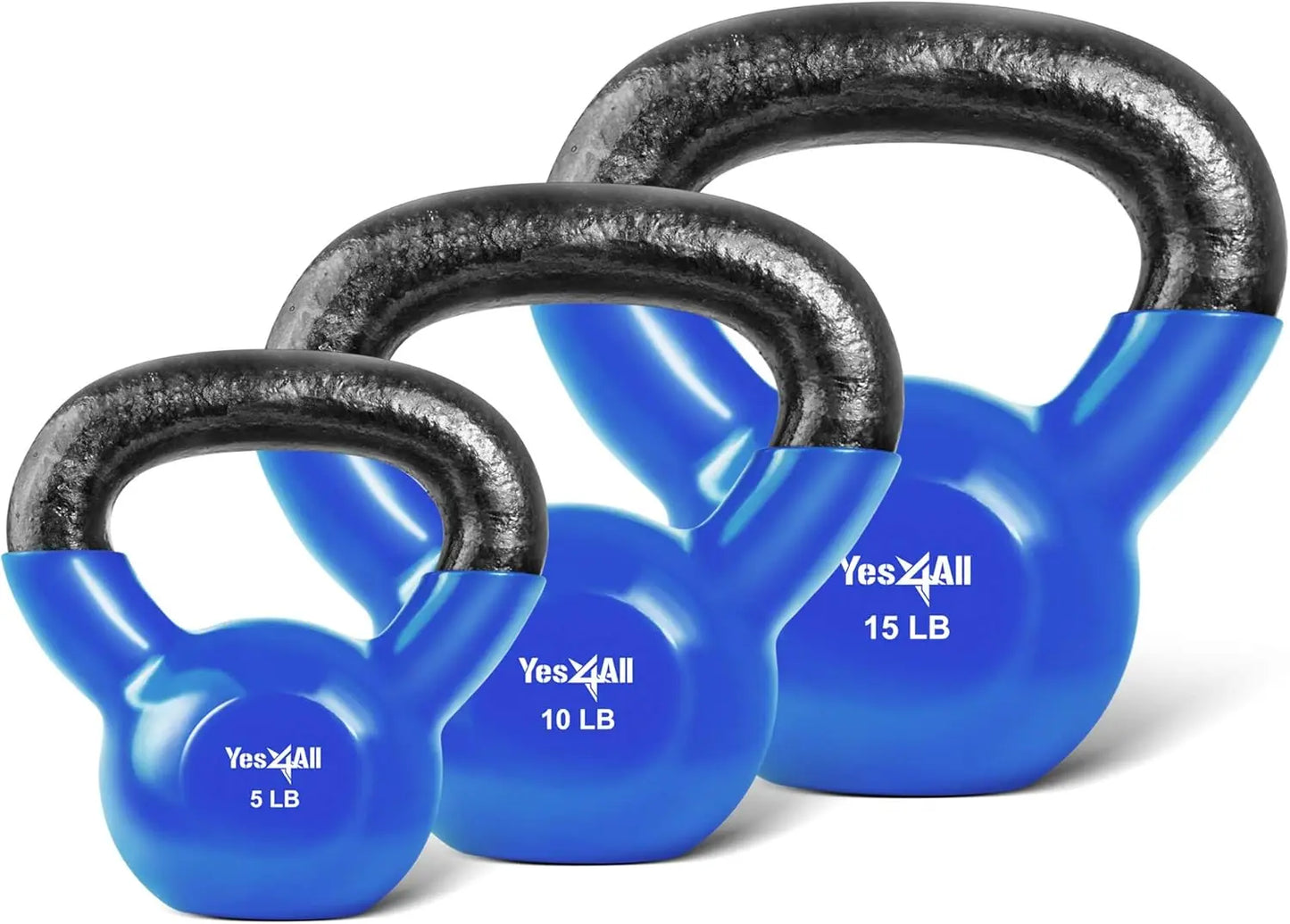 Vinyl Coated Blue Kettlebell Set
