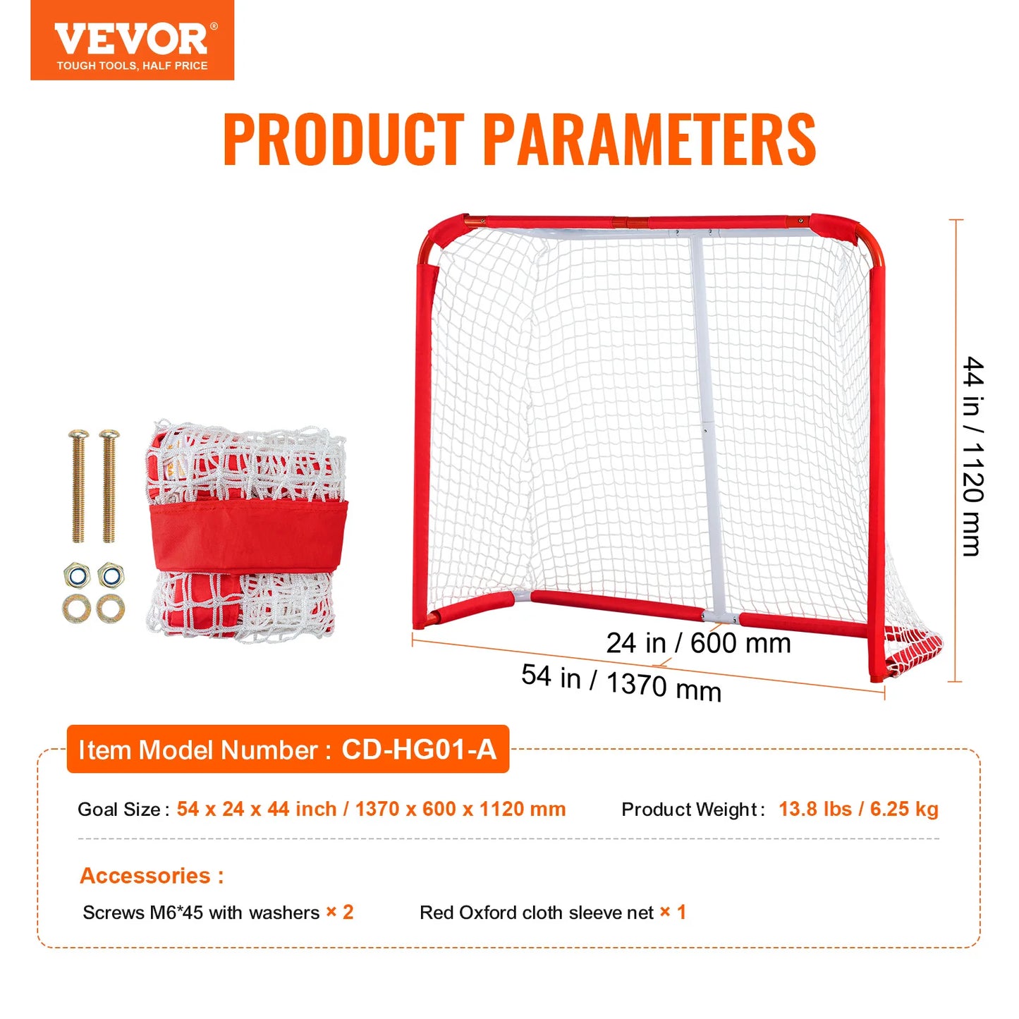 Portable Lightweight Steel Youth Street Hockey Net Goal