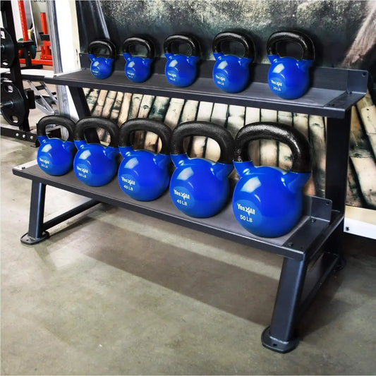 Vinyl Coated Blue Kettlebell Set