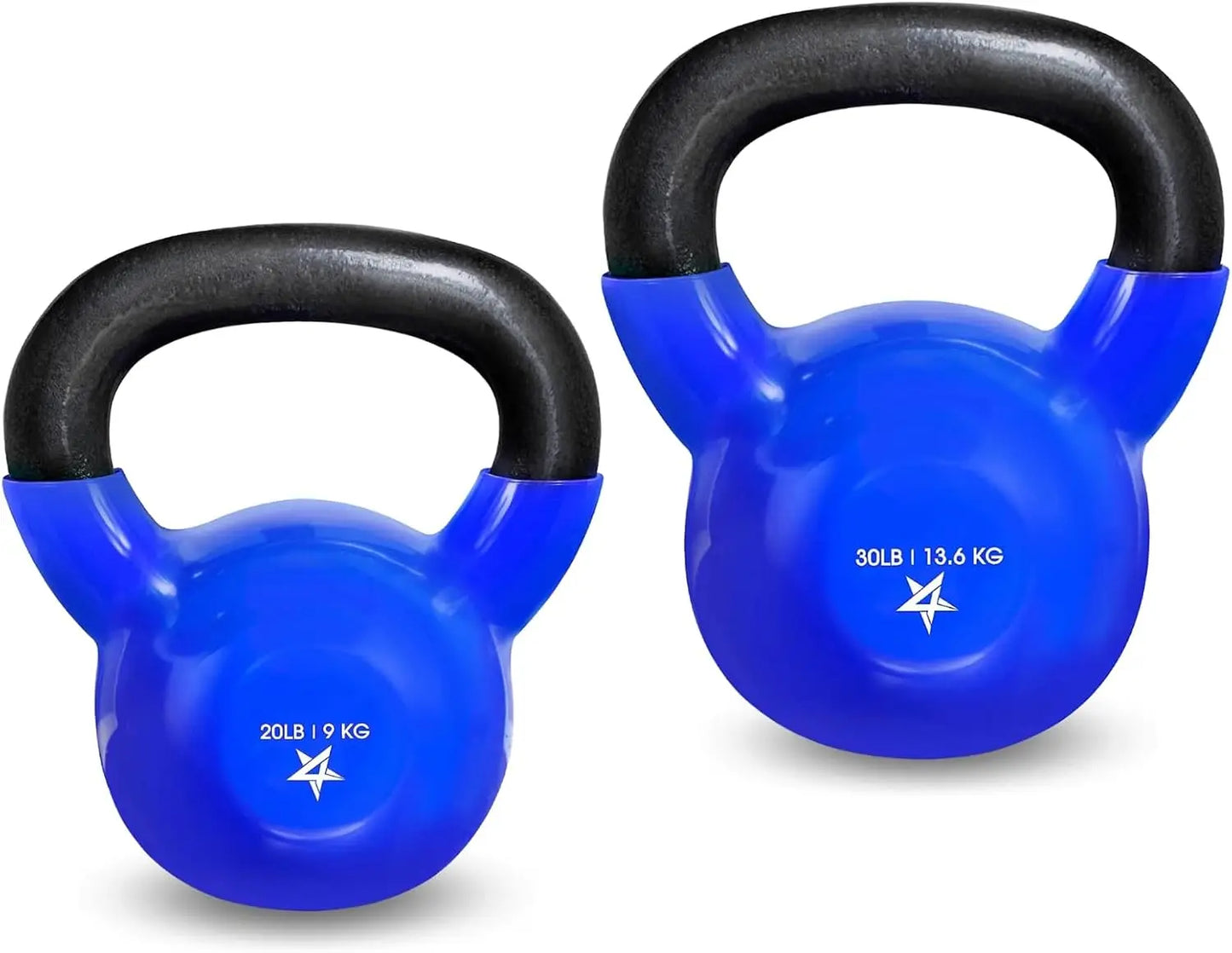 Vinyl Coated Blue Kettlebell Set