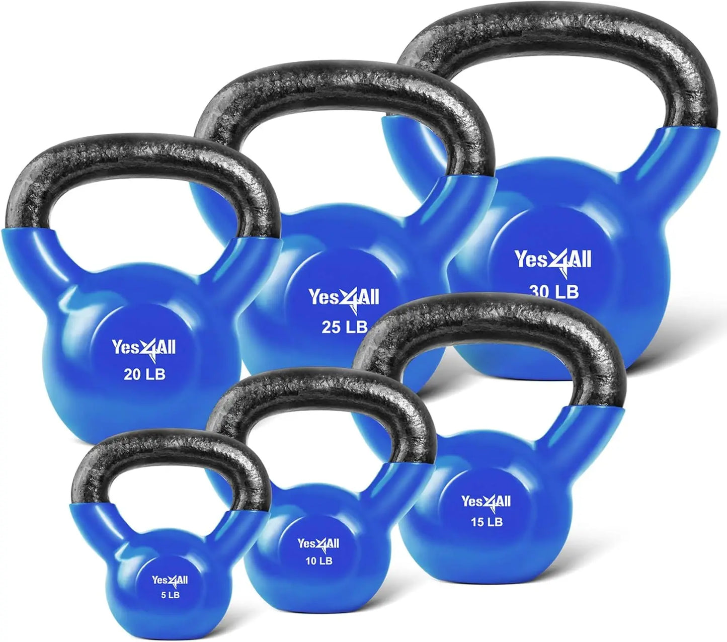 Vinyl Coated Blue Kettlebell Set