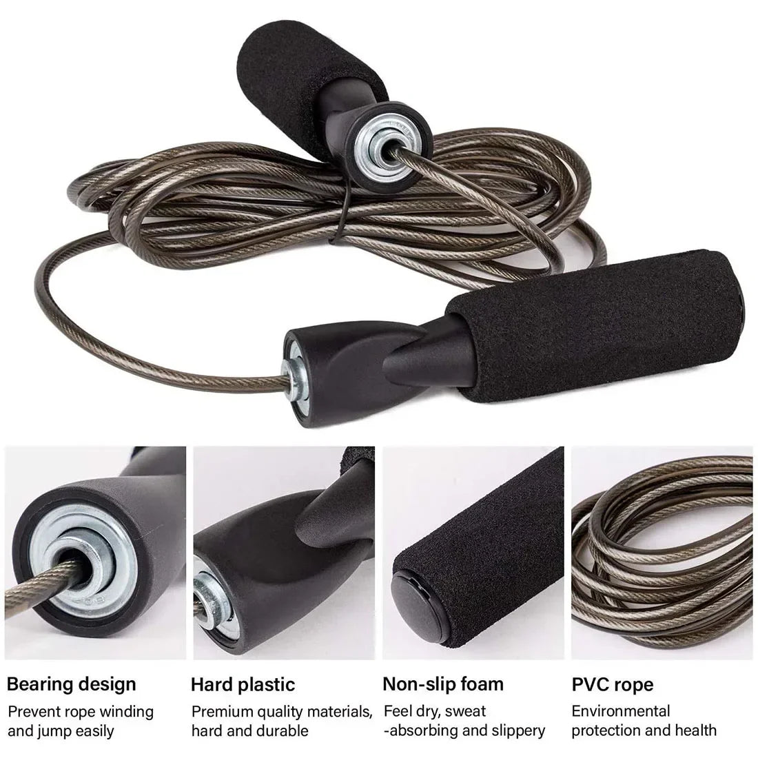 Adjustable Length Steel Wire Speed Jump Rope