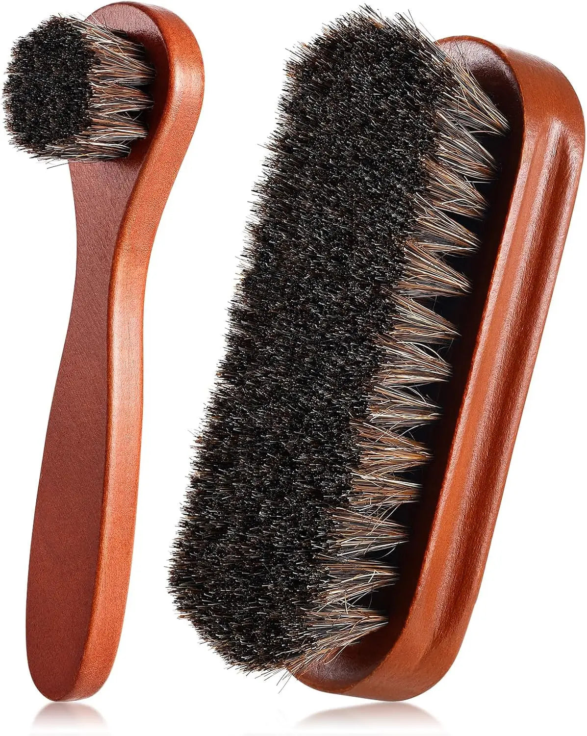 4 Pieces Horsehair Shiny Shoe Brush Set