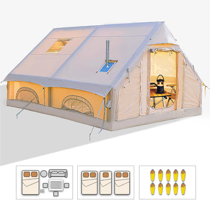 Large Inflatable Camping Tent with Hand Pump
