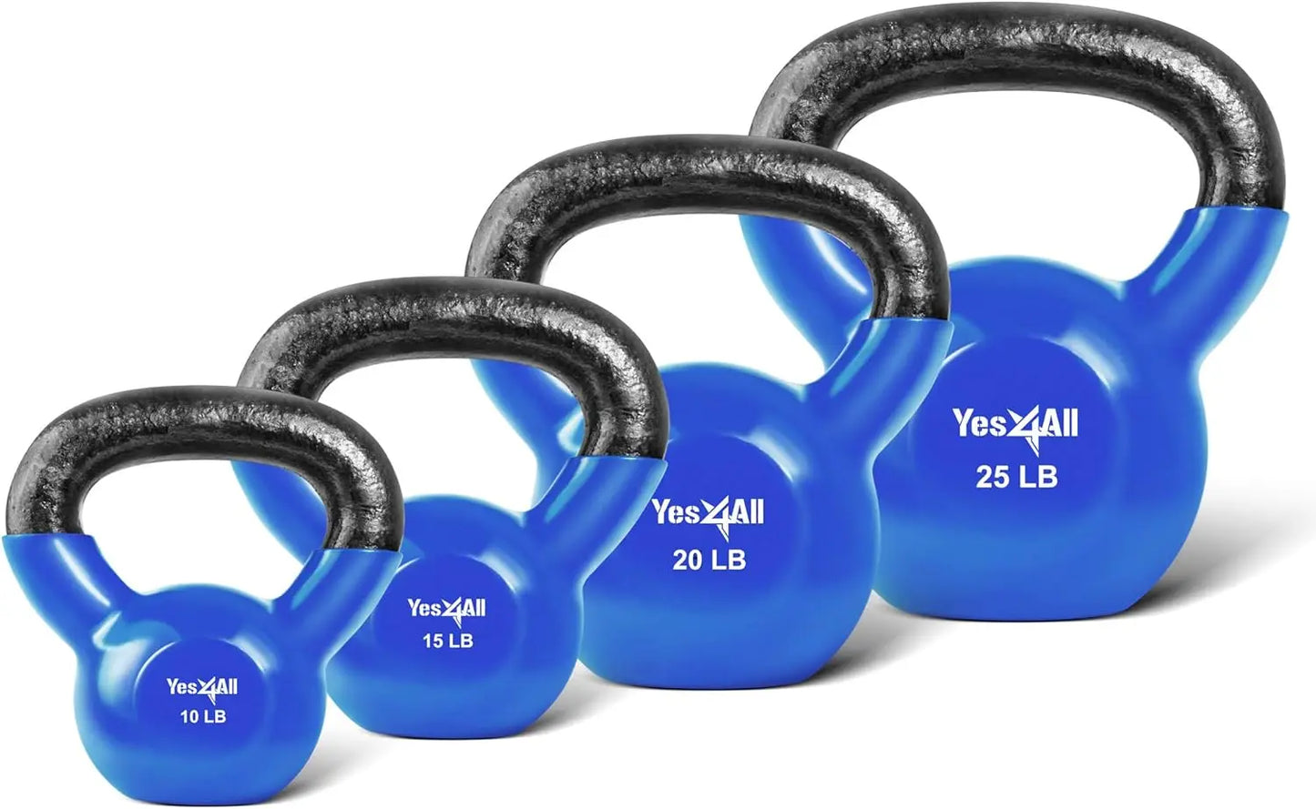 Vinyl Coated Blue Kettlebell Set