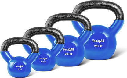 Vinyl Coated Blue Kettlebell Set