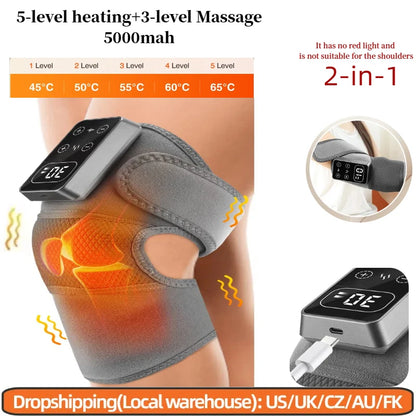 3 in 1 Cordless Thermal Knee Pad Knee Shoulder Massager Vibration