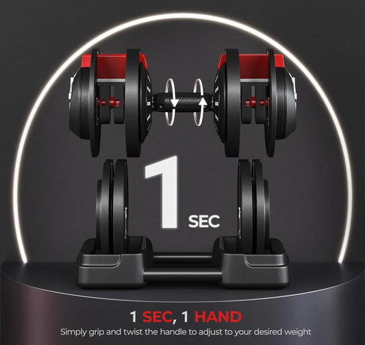 Fast Free Weight Adjustable Dumbbell Set  52.5lbs/90lbs