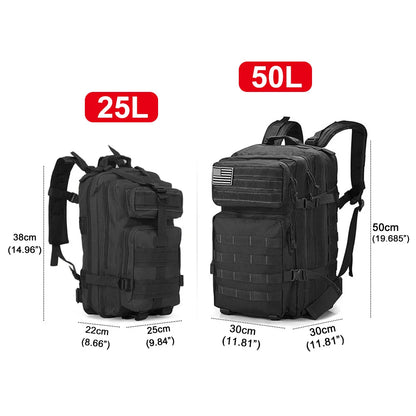 45L/25L Men's Large Capacity Tactical Backpack Rucksacks